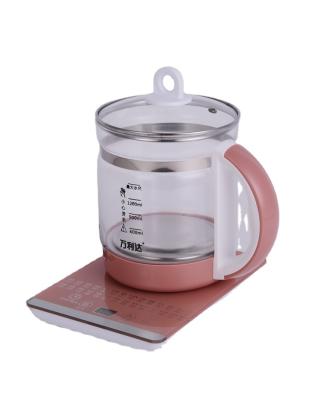 China 360 Degree Rotation Base Electric Kettle for Making Coffee and Tea, 1.8L Glass Household Health Pink Pot for sale