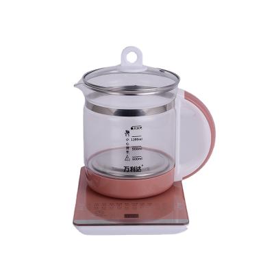 China 360 degree rotation base make coffee and tea pink pot household health glass 1.8L electric kettle for sale