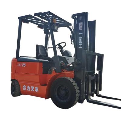 China Hotels Brand Used Electric Forklift HELI 25 Used Battery Forklift Capacity 2.5 ton for sale