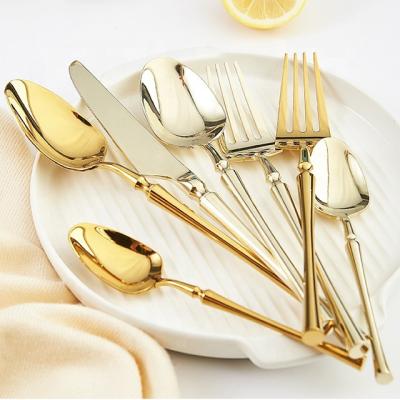 China 18/10 Sustainable Wholesale Stainless Flatware Gold Plated Flatware Cutlery Set for sale