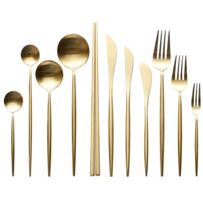 China Sustainable Gold Plated Cutlery Gold Plated Flatware Wholesale Gold Plated Flatware Wholesale for sale