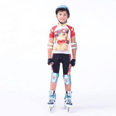 China Breathable Custom Cute Cartoon Pattern Kids Motor Bike Clothing Set Two Pieces Mountain Bike Cycling Wear for sale