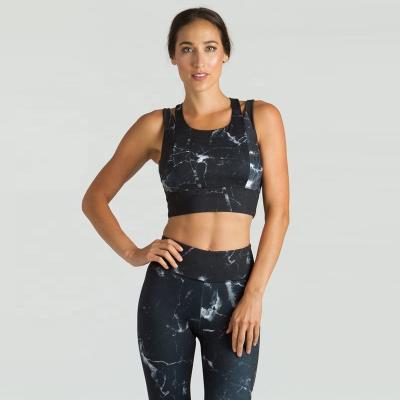 China Breathable Seamless Hot Sexy Ladies Digital Printed Yoga GYM Sports Bra Tops for sale