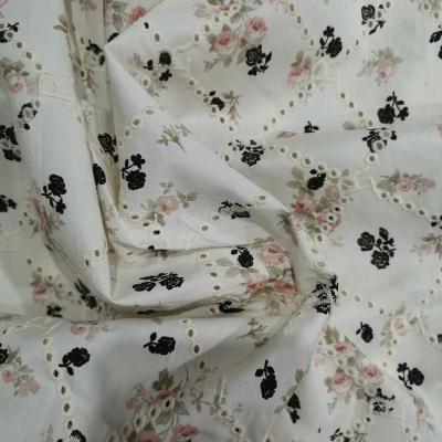 China Fashion Lightweight 100% Soft Cotton Dobby Embroidery Printed Fabric For Clothing-Skirts for sale