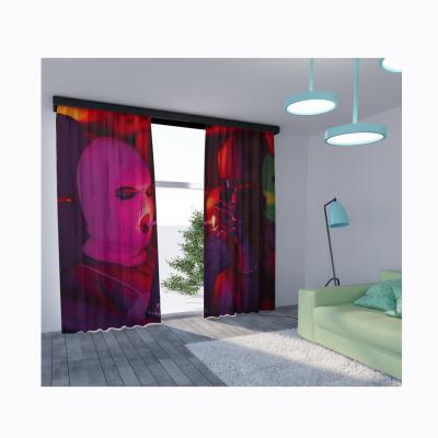 China Blackout Curtains 85% Shading Office Bedroom Decorative Printing Curtains for sale