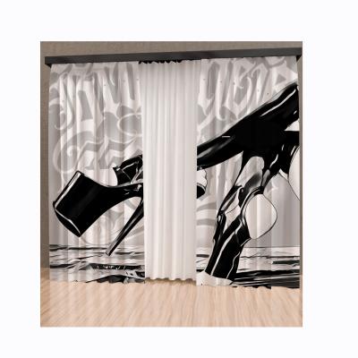 China Blackout Curtains 85% Shading Office Bedroom Decorative Printing Curtains for sale