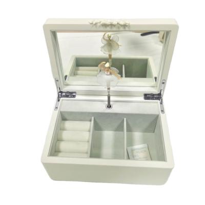 China Musical Box for Kids Ballerina Music Box Custom Luxury White Jewelry Box for Women Girls Jewelry Collection for sale