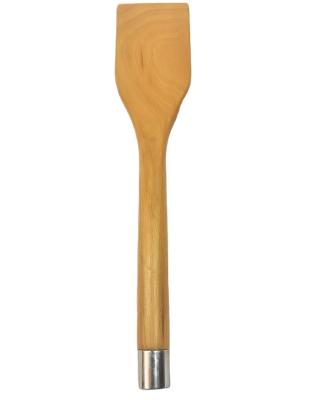 China Kitchen Sustainable Wooden Utensil Flat Spatula For Cooking Non-Stick Cookware, 100% Handmade By Natural Beech Wood for sale