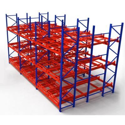 China Customized Heavy Duty Corrosion Protection Warehouse Pallet High Density Storage Push Back Rack for sale