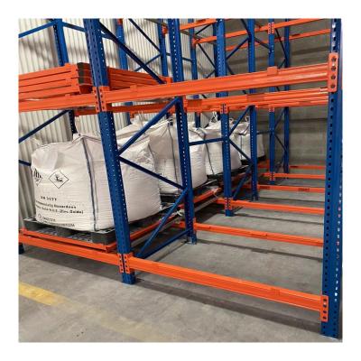 China Corrosion Protection Heavy Duty Pallet Warehouse Storage Push Back Rack System for sale