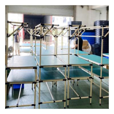 China Corrosion Protection 28mm Lean Pipe Rack System Lean Coated Pipe For Workbench Assembly for sale