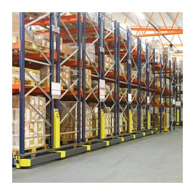 China Conventional High Density Steel Automatic Rack Storage Electric Mobile Rack For Heavy Duty Pallets for sale