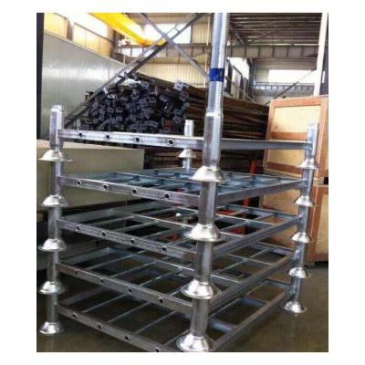 China Corrosion Protection Round Tube Hot Dip Galvanized Pallet Post Frame Removable Stacking Rack for sale