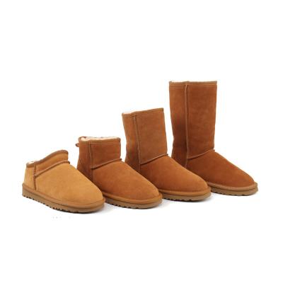 China 2022 Wholesale Children's Snowboots Children's Shoes Small Chestnut Kids Winter Slipper Full Foot Suede Anti-skid Slipper for sale