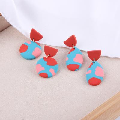 China Eco-friendly Polymer Clay Drop Dangle Earrings Colorful Handmade Soft Earring For Women for sale