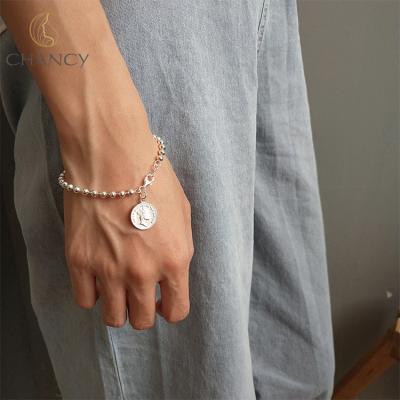 China Fashion 925 Sterling Silver Bead Bracelet Queen Coin Bracelets Eco - Friendly for sale