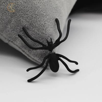 China Eco-Friendly Hot Selling Scary Spider Halloween Funny Piercing Black Earrings for sale