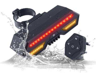 China Brightest Cycling Light 85 Lumen Aerodynamic LED Wireless Remote Control Rotation Safety Warning Smart Radio Rear Light Cycle Light Remote Control Set With Turn Signal for sale