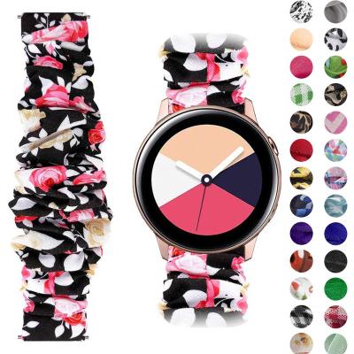 China Washable Handcrafted S3 Gear Scrunchies Watch Band For Samsung Galaxy Soft 2 42mm 44mm 20mm 22mm Active Elastic Watchband For Women for sale