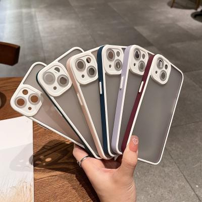 China Double Color TPU Matte Shockproof Bumper iPhone 13 Phone Case For Apple 11 12 Pro Luxury Transparent Cases Shell Camera XR XS Protection for sale