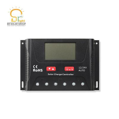 China Smart solar charger controller BR-HP2430/2440/2450/2460/4830/4840 12v 24v pwm charge controller for sale