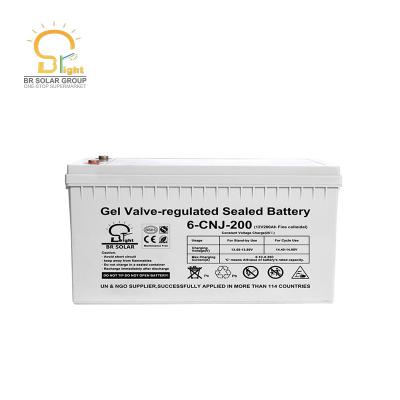 China High quality home appliances 12v 200ah gel air to ground missile battery for solar power system for sale