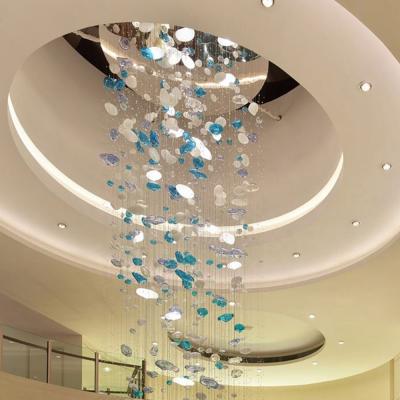 China Contemporary Contemporary Style Interior Design Lighting Hotel Lobby Project Glass Large Chandelier for sale