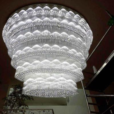 China hotel oval crystal ball glass chandelier for villa hotel lobby for sale