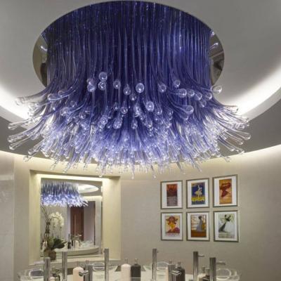 China Contemporary Modern Decorative Hotel Lobby Handmade Murano Glass Pendant Lights Large Ceiling Hanging Chandeliers for sale