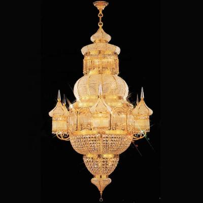 China Traditional Modern Luxury Big Gold Mosque Ceiling Pendant Lamp Crystal Church Chandelier Large Hanging Light for sale