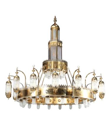 China Traditional Made In China Classic Design Customizable Gold Islamic Mosque Crystal Chandelier for sale