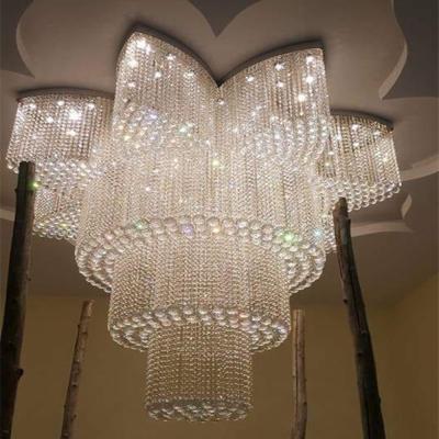 China Custom Made Modern Large Hotel Lobby Ceiling Lights Hotel Luxury Crystal Chandeliers And Lamps Pendant Lighting for sale