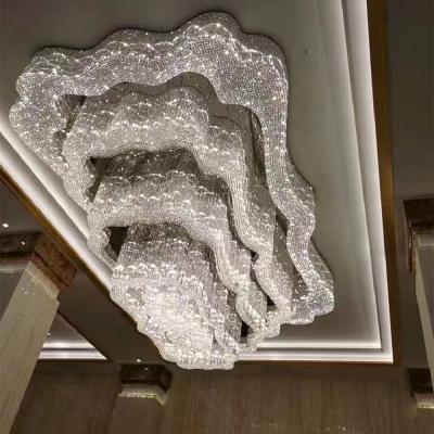 China Custom Made Modern Large Hotel Lobby Ceiling Lights Hotel Luxury Crystal Chandeliers And Lamps Pendant Lighting for sale