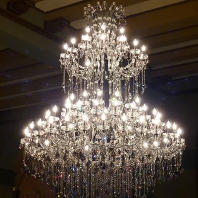 China Large Traditional Luxury Crystal Glass Arms Wedding Events Decorations Candle Chandelier for sale