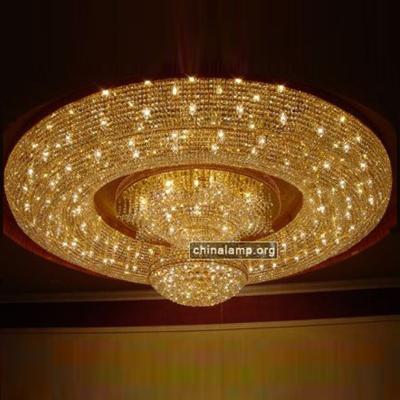 China Large Decorative Gold Wedding Modern Contemporary Traditional Crystal Luxury Living Room Round K9 Chandelier for sale