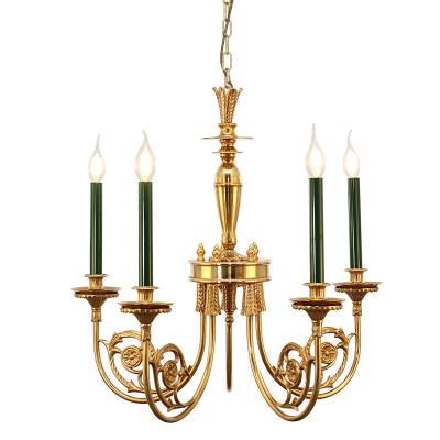 China Contemporary Gold Brass Chandelier Crystal Brass Luxury Copper Modern Simple Hanging Chandelier for sale