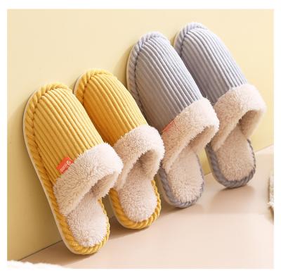 China Hot Selling Good Quality Corduroy Room Casual Warm Indoor Fashion Slippers Women Tops For Daily House for sale