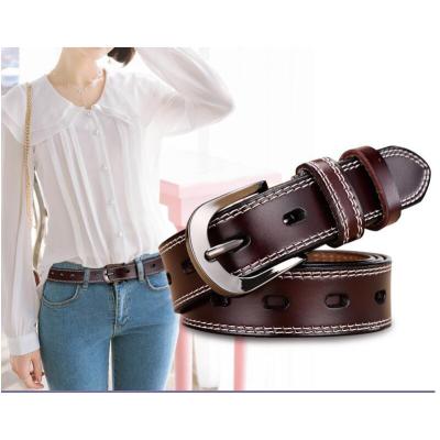 China Fashion.Casual Fashion High Quality Women's Hot Sale Metal Buckle Whip Genuine Leather Women's Belts For Jeans for sale