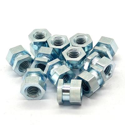 China Anodized Hexagonal Head Nut M8 M12 M16 M20 Zinc Plated Nut Blue White for sale