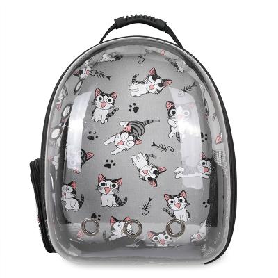 China Breathable Pet Bags Exit Carry Bag Space Capsule Pet Backpack Cat Cage Shoulder Transparent Cat School Bag for sale