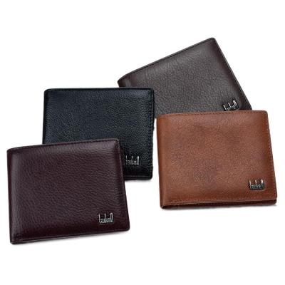 China High Quality Genuine Leather Multiple-Card Fashion Bag Custom Short Card Men's Wallet for sale