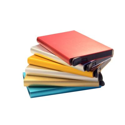 China Automatic High Quality Card Clog RFID Frosting Aluminum Alloy Cardcase Metal Card Holder Wallet Unisex Customizable Cardcase for sale