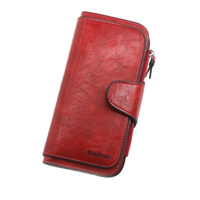 China Fashion PU Purses Space Wallet Long Large Large Capacity Retro Multi Slot Leather Wallet For Women for sale