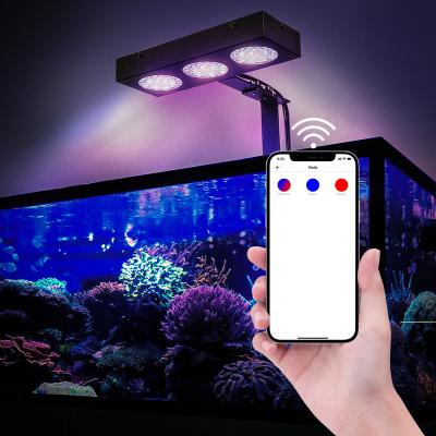 China Dimmable 30W Full Spectrum Reef Light Led Aquarium Lights Wifi Control/Intelligent Voice Control For Grow Coral Reef Fish Tank 390*340*305mm (5pcs/box) for sale