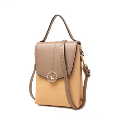 China PRETTYZYS High Quality Mixed-color Leather Collocation PU Handheld Portable Cross - Body Bag Female Shoulder Bag for sale