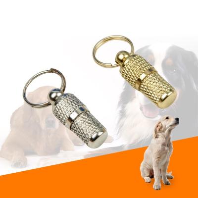 China Stainless Steel Dog Pendant Anti Security Dog Tag Cat Viable Lost ID Tag Pets Address Name Tag Barrel Tube Collar Puppy Leash for sale