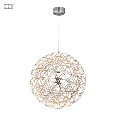 China Factory Outlet Home Decor Lighting Vintage Metal Pendant Lamp Spark Fireworks Ball Spherical Hollow Chandelier for sale