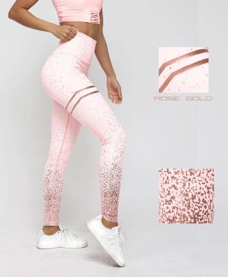 China High Breathable Hot Stamping Double Buckle Sports Women Yoga Pants Fitness Sports for sale