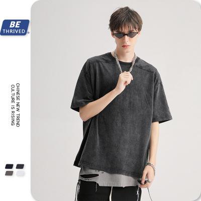 China Breathable Streetwear T-shirt Mens Toddler Streetwear Women Tops Lovers Clothing Hip Hop Oversized Colorful T Shirt for sale