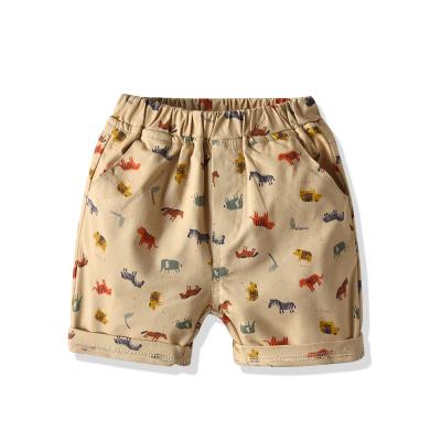 China ENGLAND STYLE 2021 New Boys Summer Children's Trousers Gentleman's Trousers Dinosaur Printed Boys Five Point Trousers for sale